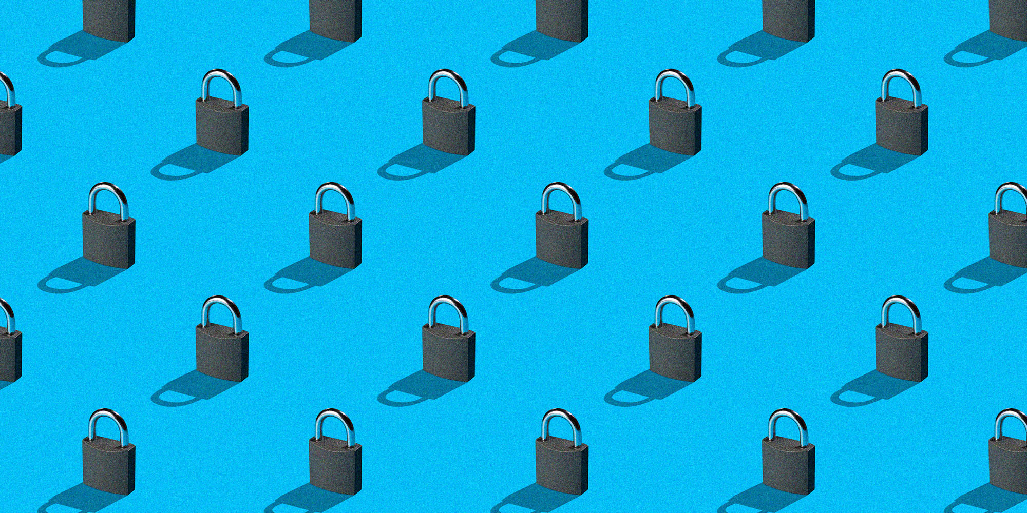 Image of Locks on a Blue Background