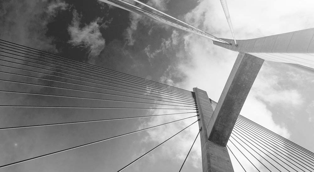 black and white bridge photograph