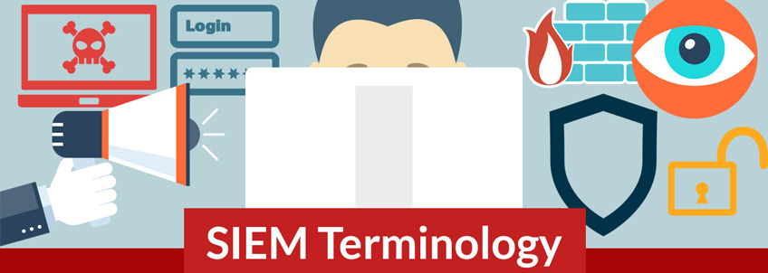 SIEM Terminology Laptop Security Graphic