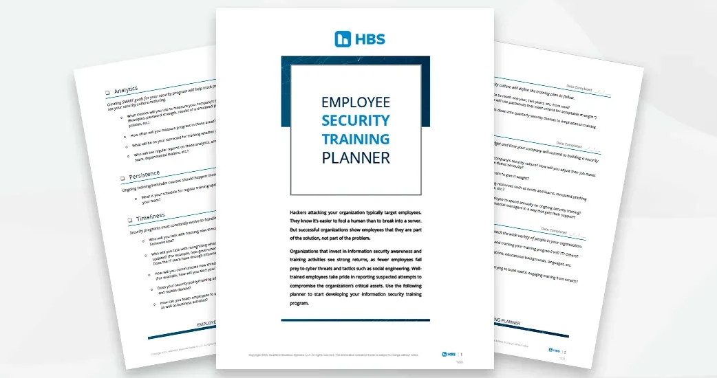 Employee Security Training Planner