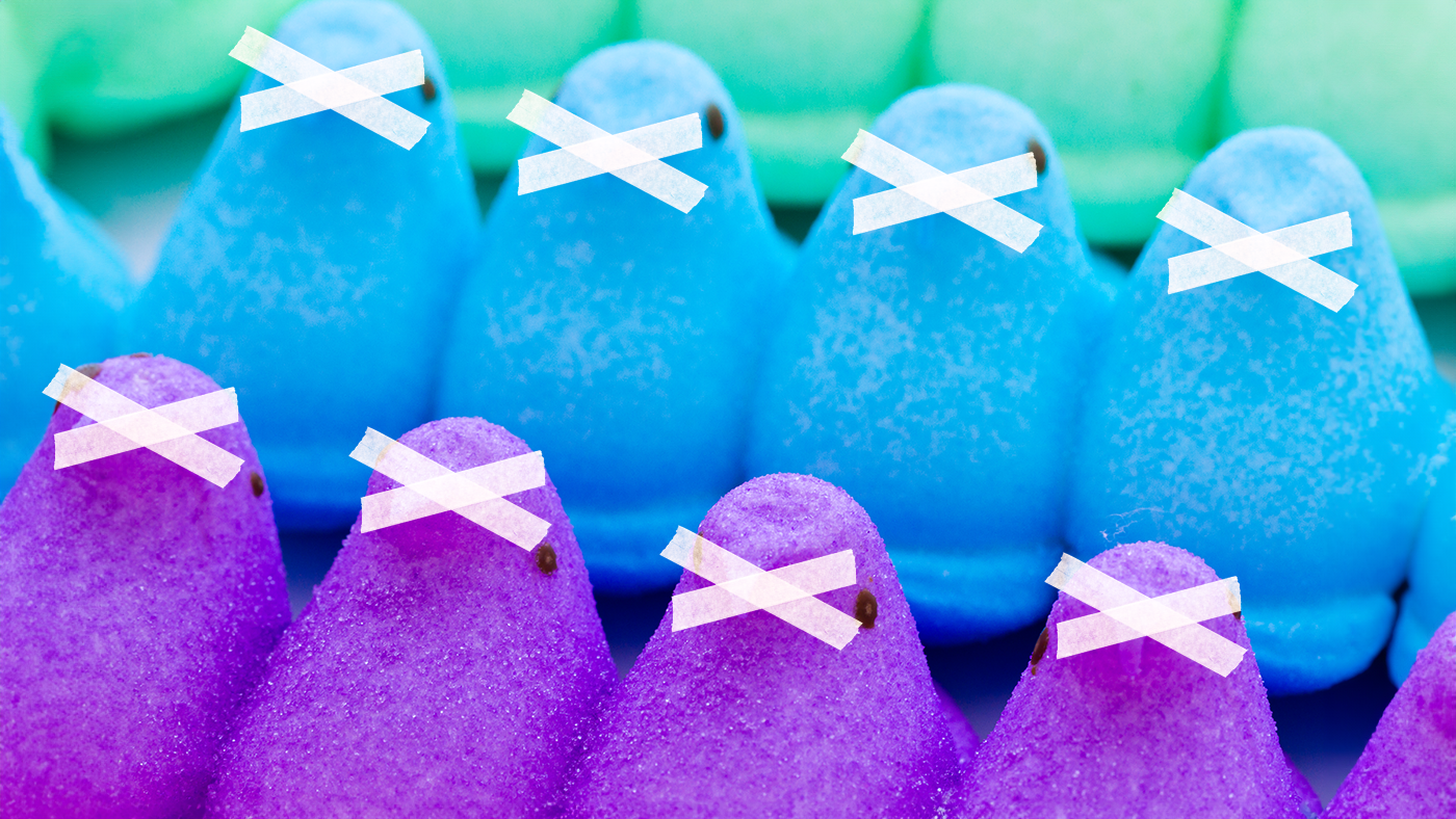 Two rows of blue and purple marshmallow Peeps with tape covering their beaks. This indicates that NAC Authentication method shouldn't be PEAP, but rather the more secure EAP-TLS. Two rows of blue and purple marshmallow Peeps with tape covering their beaks. This indicates that NAC Authentication method shouldn't be PEAP, but rather the more secure EAP-TLS.