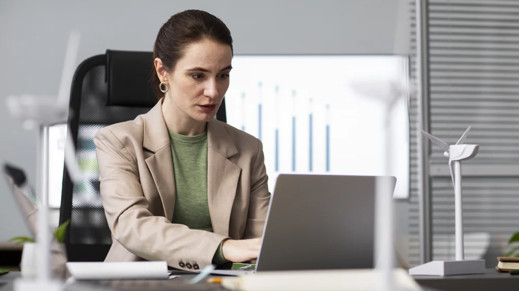 Woman reviewing penetration testing report.