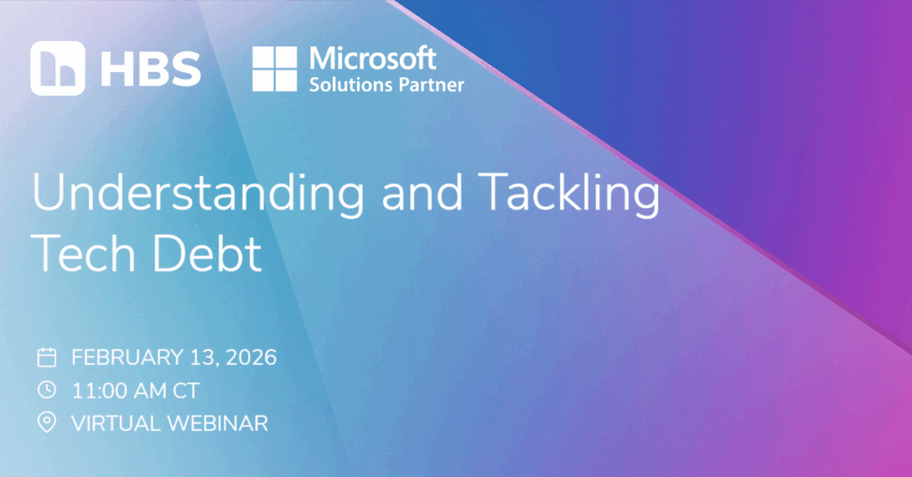 understanding and tackling tech debt White text on a blue and purple corporate-feeling background