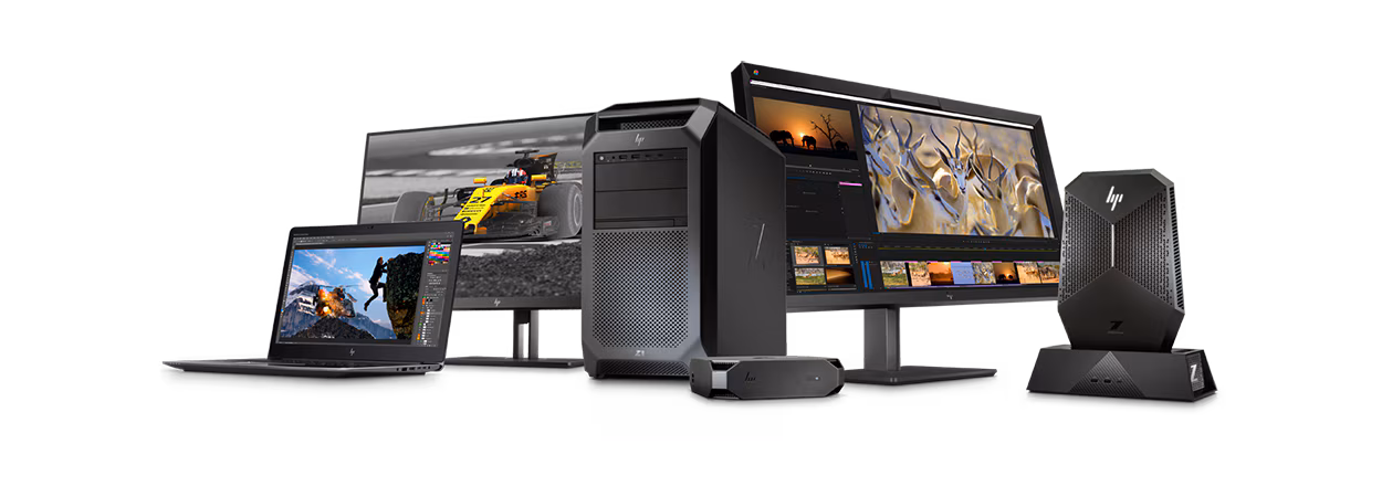 HP workstations on transparent background