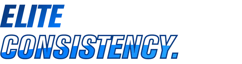 Brand logo: ELITE CONSISTENCY in bold blue lettering with a dark outline.